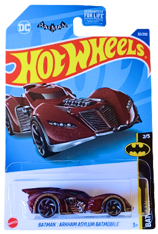 Hot Wheels 2022 - Collector # 032/250 - Batman 2/5 - Batman: Arkham Asylum Batmobile - Dark Red