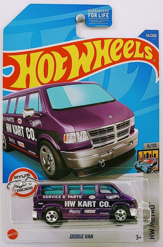 Hot Wheels 2022 - Collector # 055/250 - HW Metro 6/10 - Dodge Van - Purple / HW Kart Co.