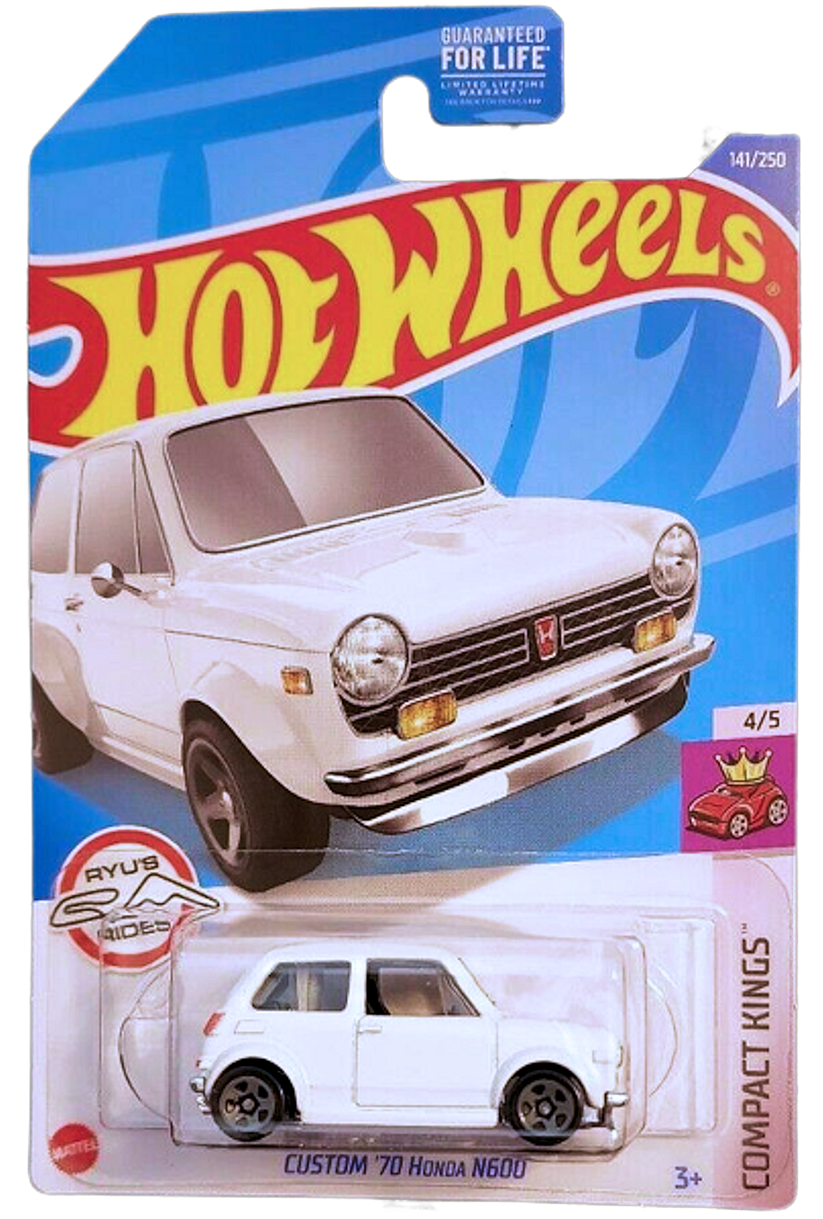 Hot Wheels 2022 - Collector # 141/250 - Compact Kings 4/5 - Custom '70 Honda N600 - White