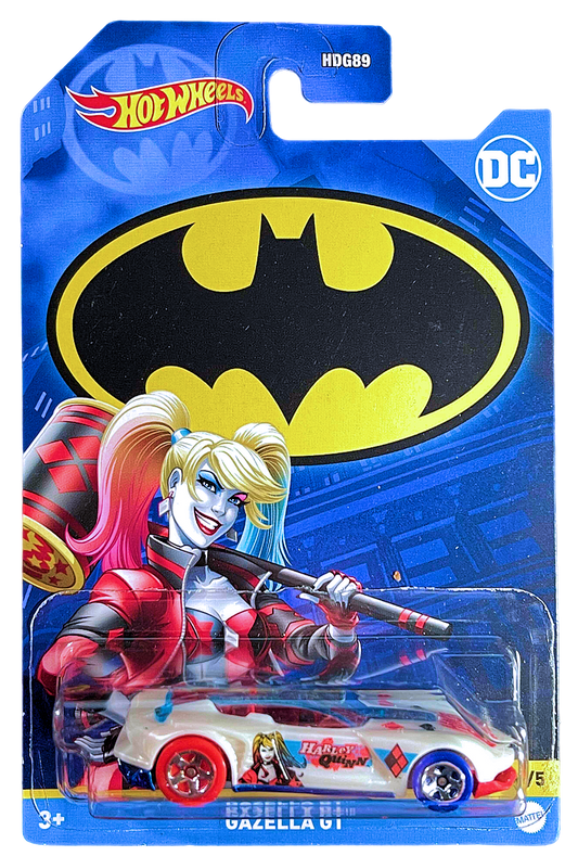 Hot Wheels 2022 - Batman Series 5/5 - Gazelle GT - White / Harley Quinn - Walmart Exclusive