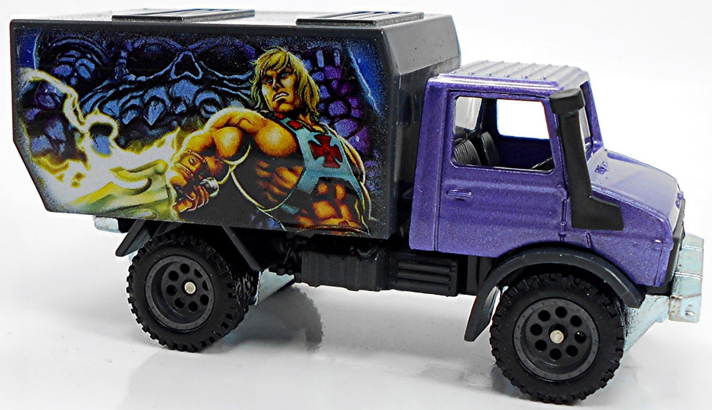 Hot Wheels 2021 - Premium / Pop Culture / Masters Of The Universe # 1/5 - Mercedes-Benz Unimog U 1300L - Blue - Metal/Metal & Real Riders