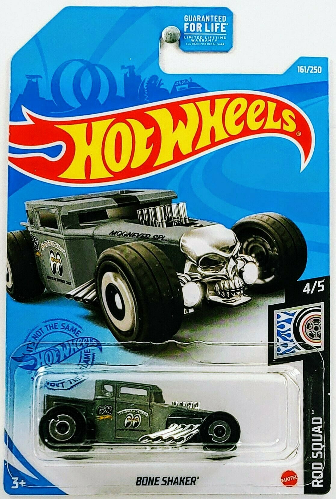 Hot Wheels 2021 - Collector # 161/250 - Rod Squad 4/5 - Bone Shaker - Satin Gray / Mooneyes - USA