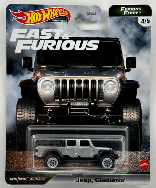 Hot Wheels 2021 - Premium / Fast & Furious / Furious Fleet 4/5 - Jeep Gladiator - Grey - Metal/Metal & Real Riders