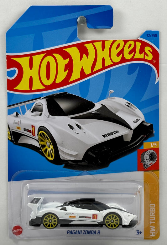 Hot Wheels 2023 - Collector # 072/250 - HW Turbo 1/5 - Pagani Zonda R - White / # 1 - IC