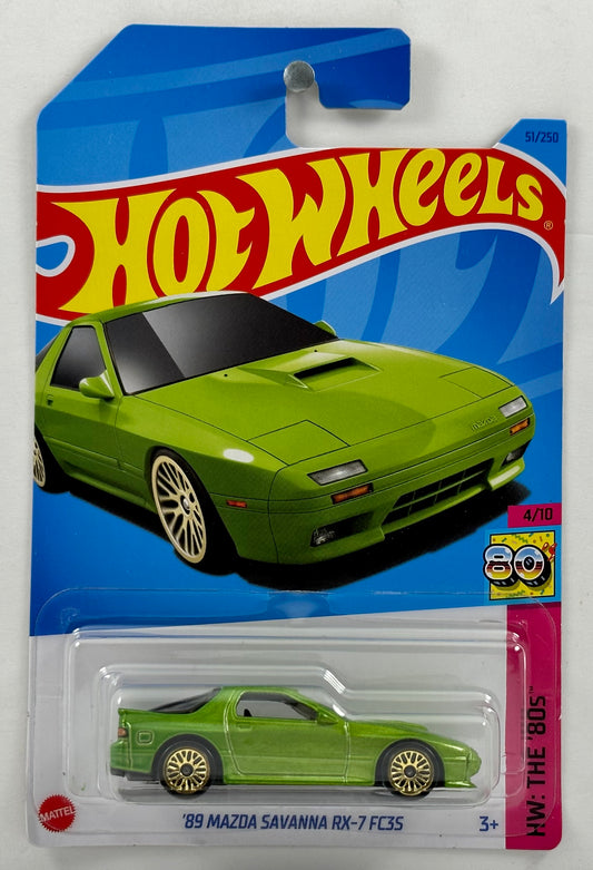 Hot Wheels 2023 - Collector # 051/250 - HW: The '80s 4/10 - '89 Mazda Savanna RX-7 FC35 - Green - IC