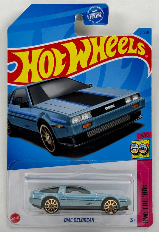 Hot Wheels 2023 - Collector # 101/250 - HW: The '80s 08/10 - DMC Delorean - Light Metallic Blue - USA