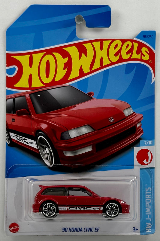 Hot Wheels 2023 - Collector # 096/250 - HW J-Imports 7/10 - '90 Honda Civic EF - Red - IC