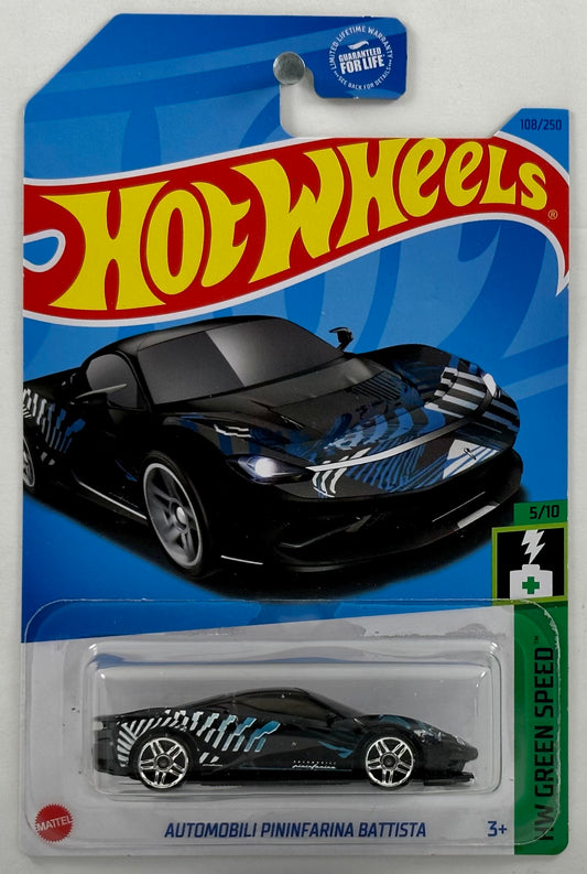 Hot Wheels 2023 - Collector # 108/250 - HW Green Speed 05/10 - Automobile Pininfarina Battista - Nero (Black) - USA