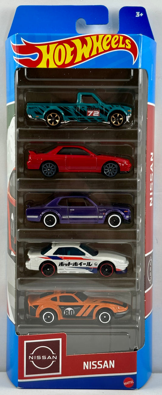 Hot Wheels 2023 - Gift Pack / 5 Pack - Nissan - Datsun 620, Nissan Fairlady Z, Nissian Silvia (S13), Nissan Skyline GT-R (BNR32) & Nissan Skyline HT 2000GT-X