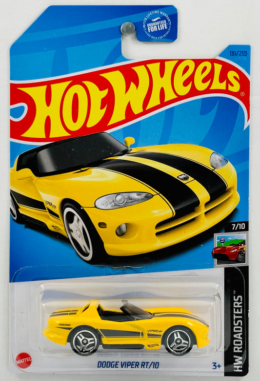 Hot Wheels 2023 - Collector # 131/250 - HW Roadsters 7/10 - Dodge Viper RT/10 - Yellow - USA