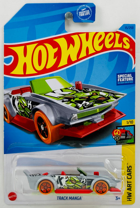 Hot Wheels 2023 - Collector # 015/250 - HW Art Cars 1/10 - Track Manga - Gray - USA