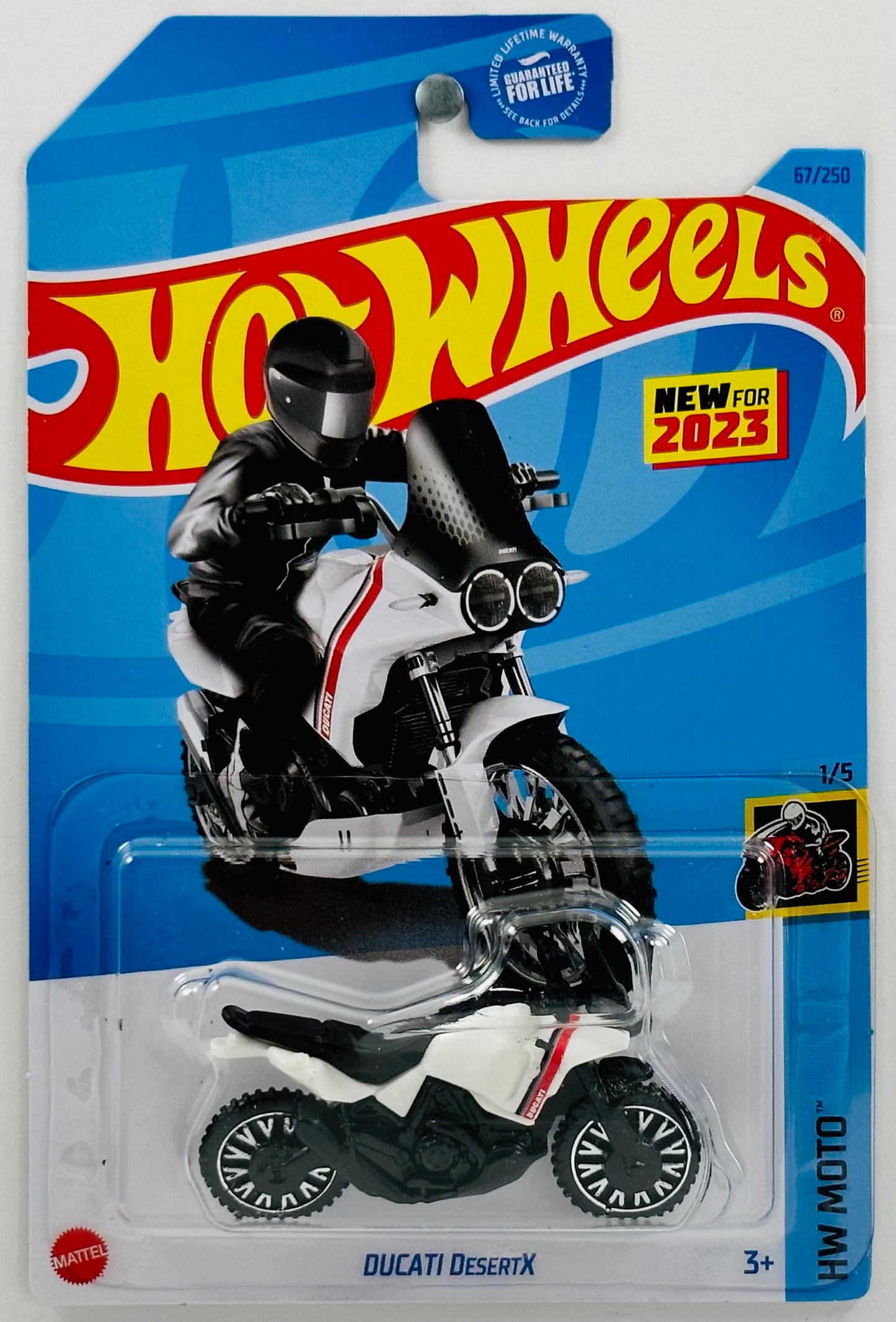 Hot Wheels 2023 - Collector # 067/250 - HW Moto 1/5 - Ducati DesertX - White - USA