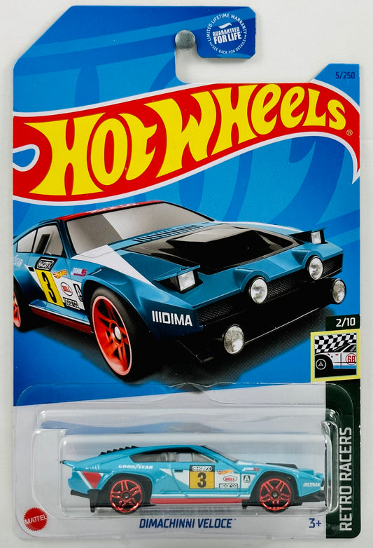 Hot Wheels 2023 - Collector # 005/250 - Retro Racers 2/10 - Dimachinni Veloce - Teal - USA