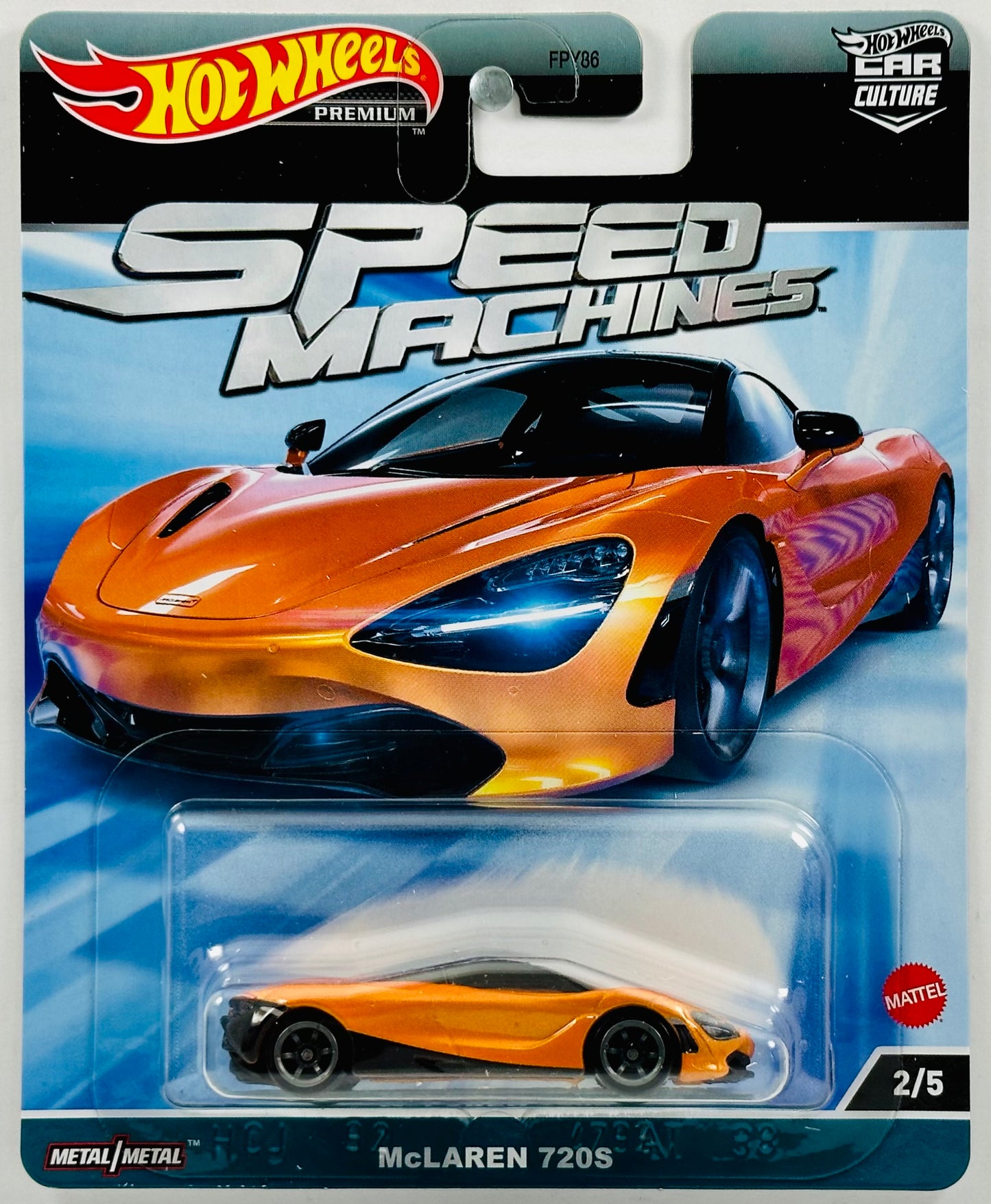 Hot Wheels 2023 - Premium / Car Culture / Speed Machines 02/05 - McLaren 720S - Ventura Orange - Metal/Metal & Real Riders