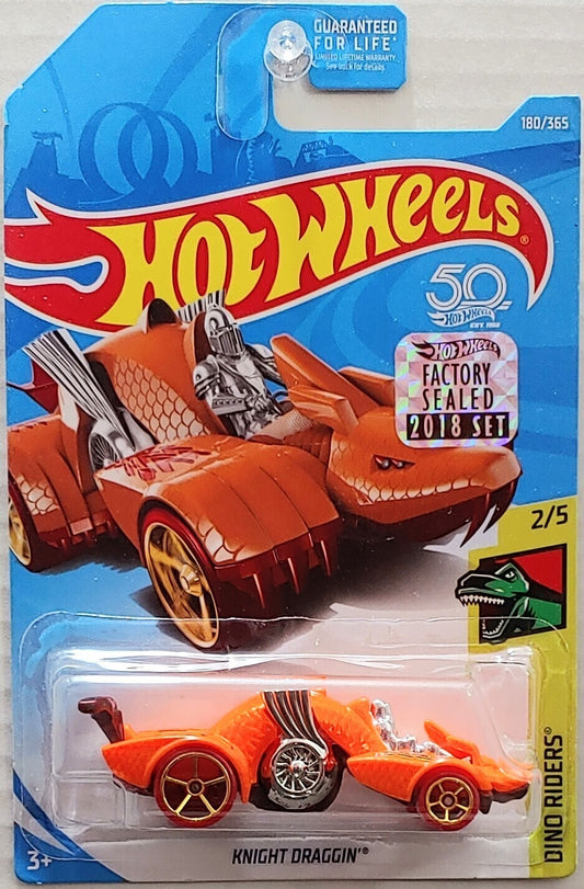 Hot Wheels 2018 - Collector # 180/250 - Dino Riders 2/5 - Knight Draggin' - Orange - FSC