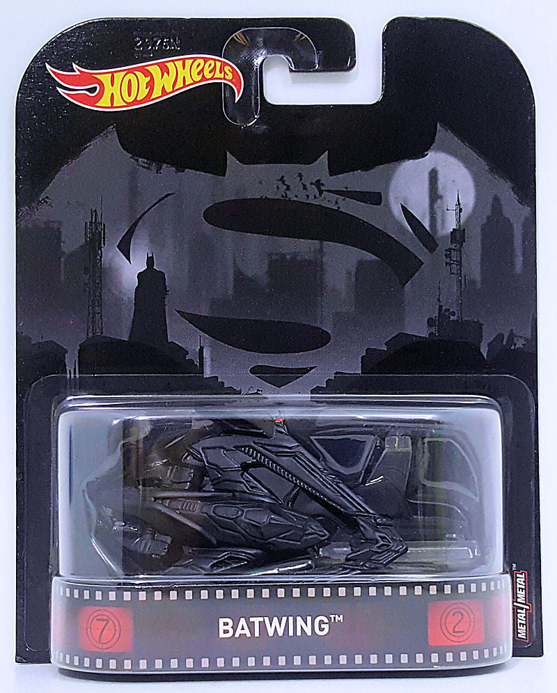 Hot Wheels 2017 - Replica Entertainment / Batman vs Superman - Batwing - Satin Black - Metal/Metal & Display Stand