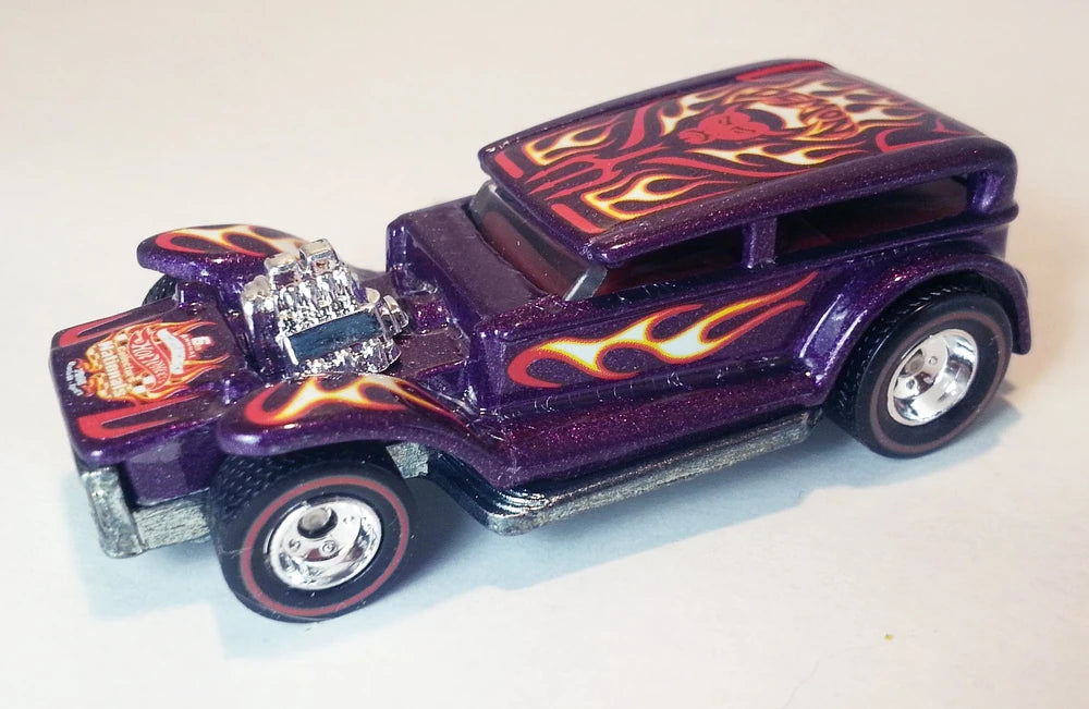 Hot Wheels 2006 - 6th Annual Collectors Nationals / Alanta, GA / Dinner Car - The Demon - Metalflake Purple with Flames - Metal/Metal & Real Riders - Limited to 2,000 - Kar Keeper