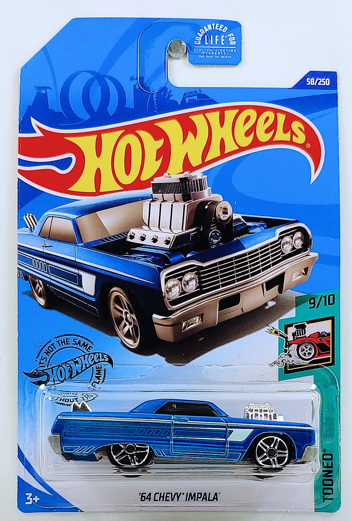 Hot Wheels 2020 - Collector # 058/250 - 'Tooned 9/10 - '64 Chevy Impala - Blue - USA